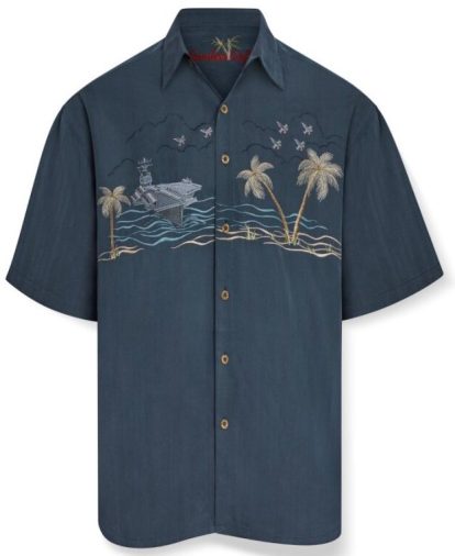 Almighty Navy Men's Embroidered Shirt - XL