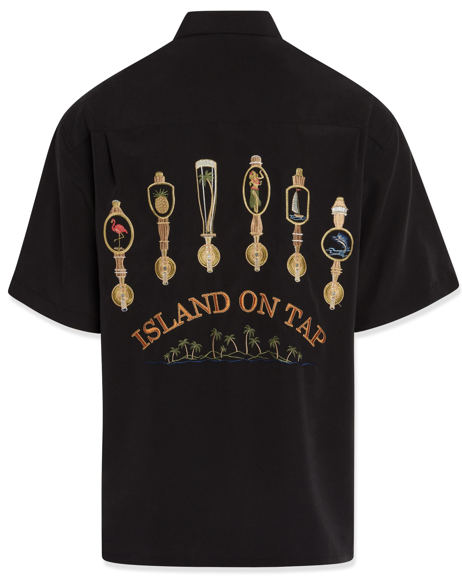 short sleeve mens embroidered beer shirt