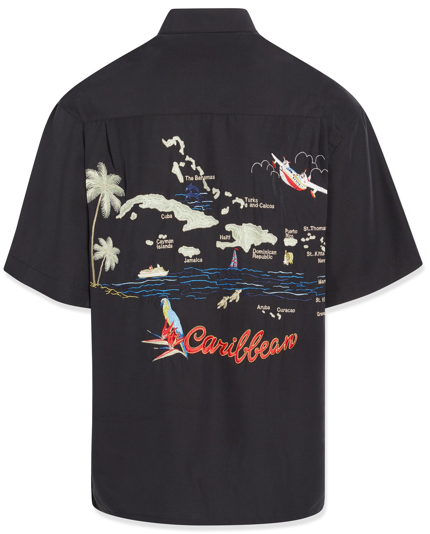 bamboo cay mens caribbean short sleeve embroidered vacation shirt