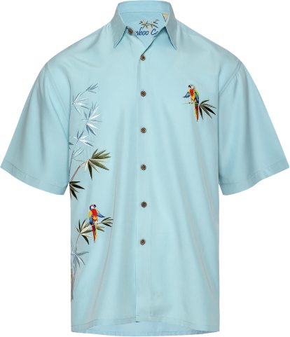 bamboo cay mens flying parrots camp shirt