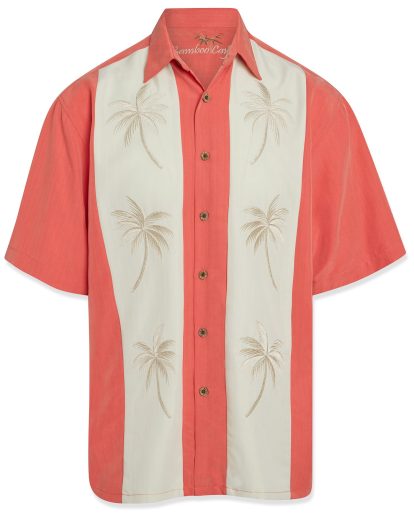 bamboo cay panelled pacific palms bowling shirt