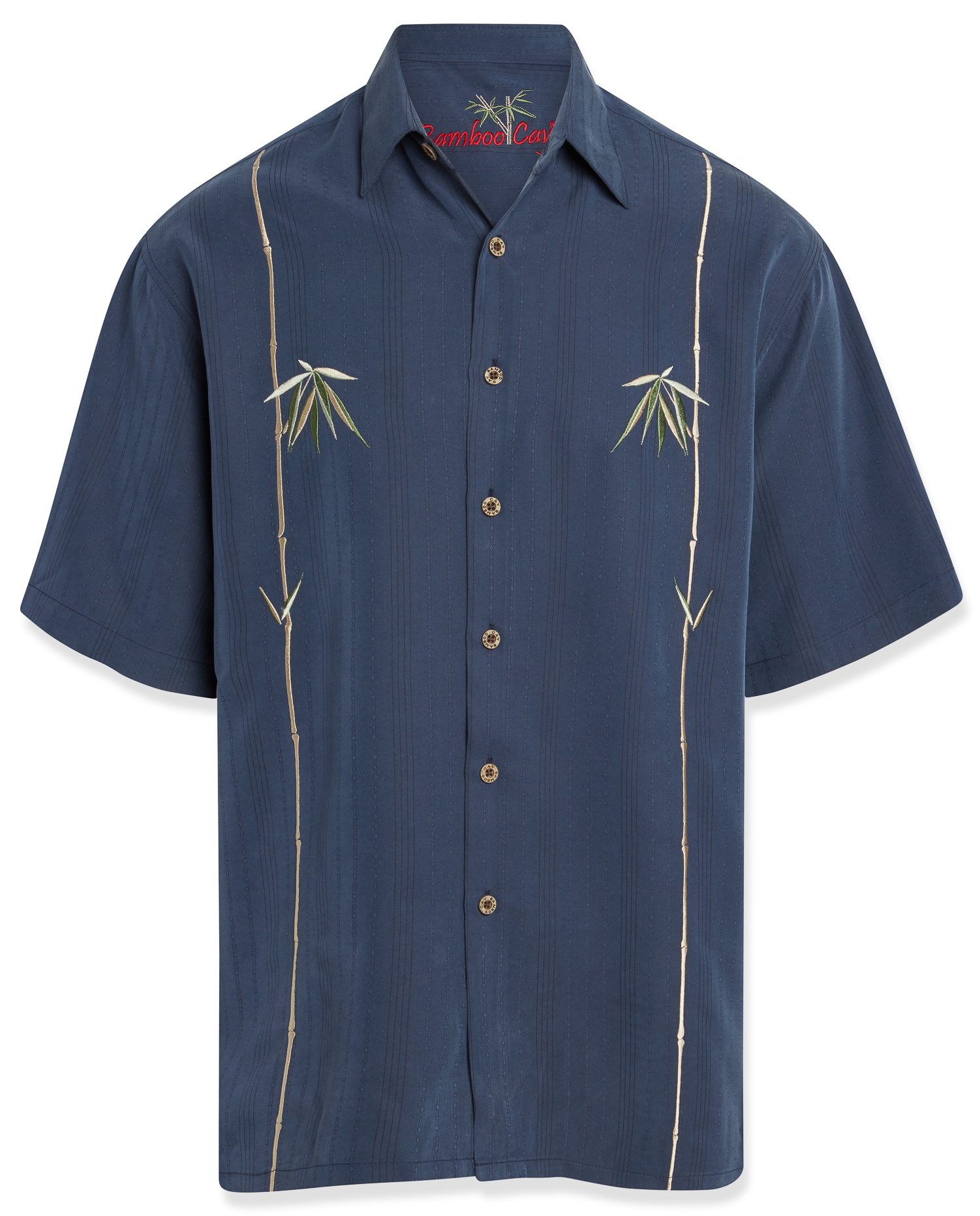 bamboo cay mens dual bamboos embroidered short sleeve shirt