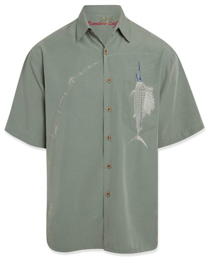 bamboo cay shake the hook embroidered short sleeve tropical camp shirt