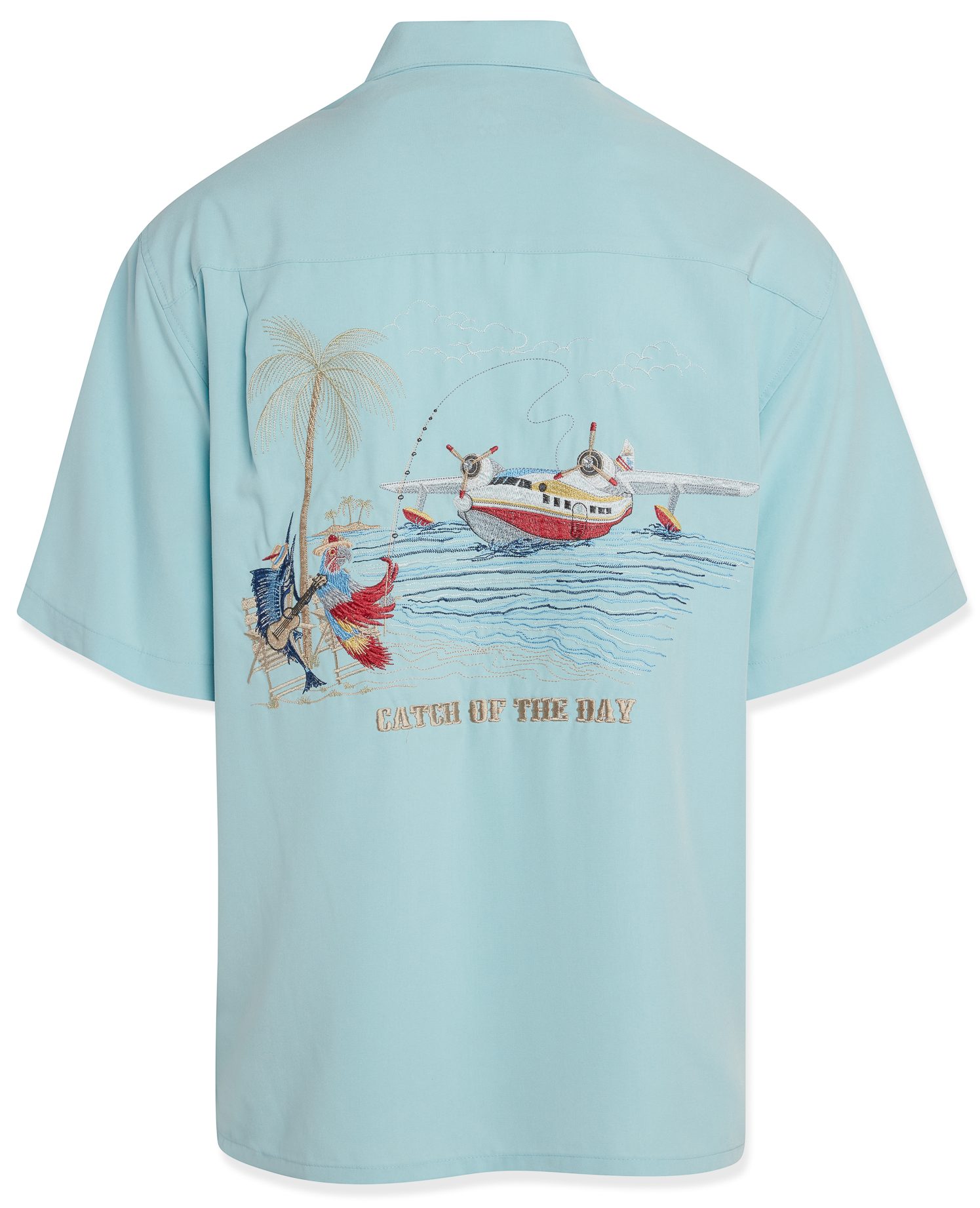 bamboo cay catch of the day short sleeve button down shirt