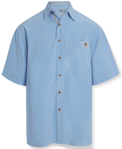 Elegance in Paradise Mélange Solid Camp Shirt - M