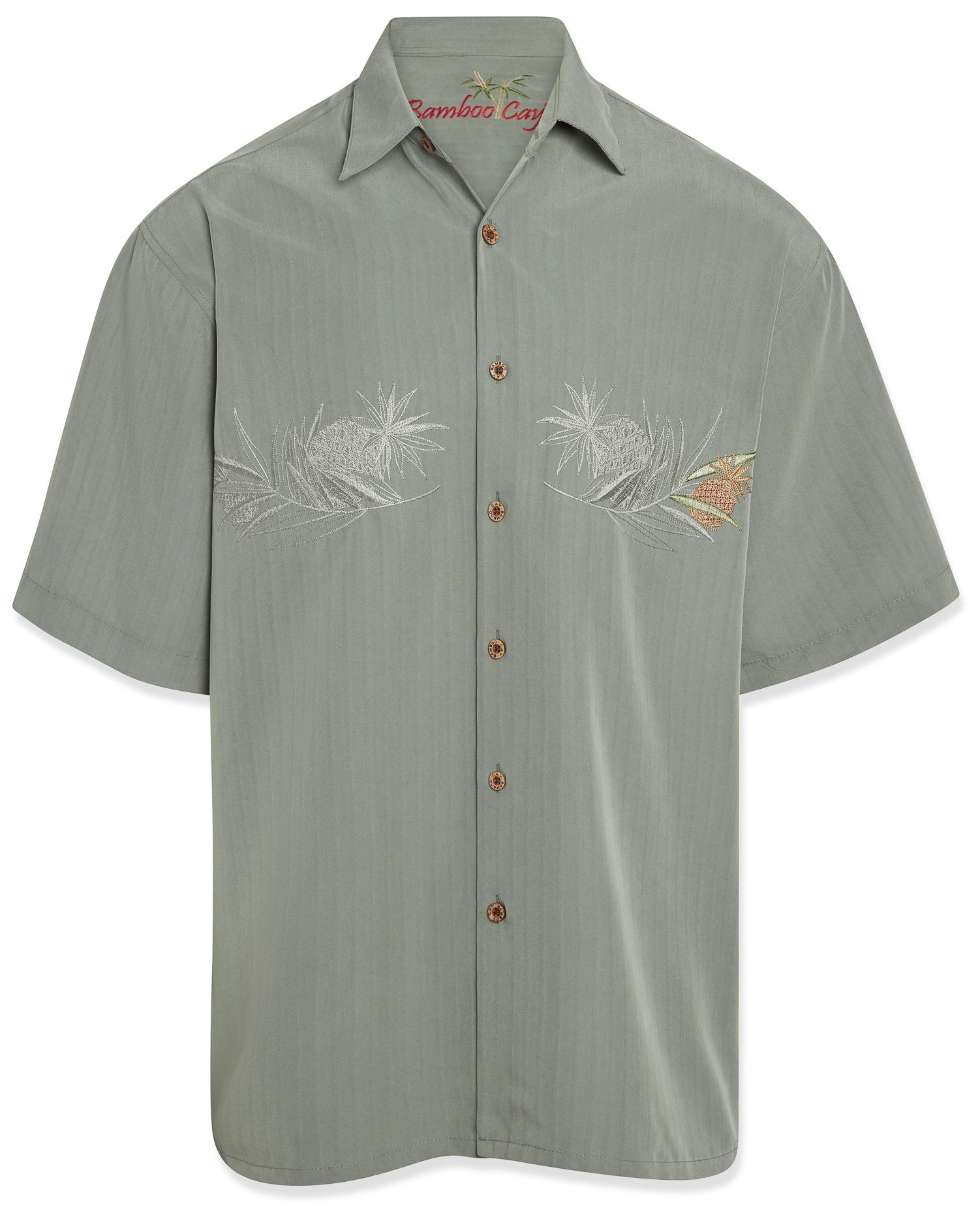 bamboo cay lovely pineapple short sleeve button down shirt