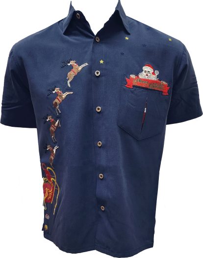 Peekaboo Santa - Navy, M